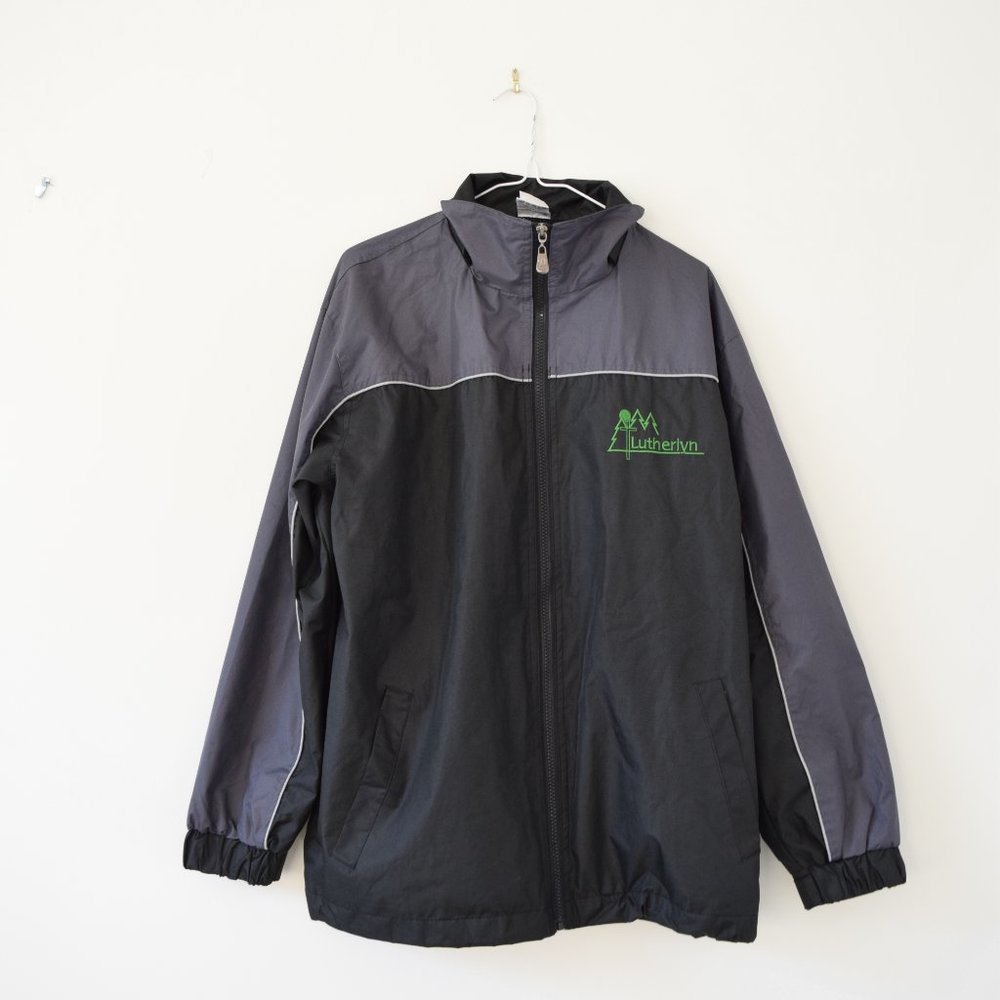 Windbreaker Zip Up Jacket w/ Hidden Pocket | Size L